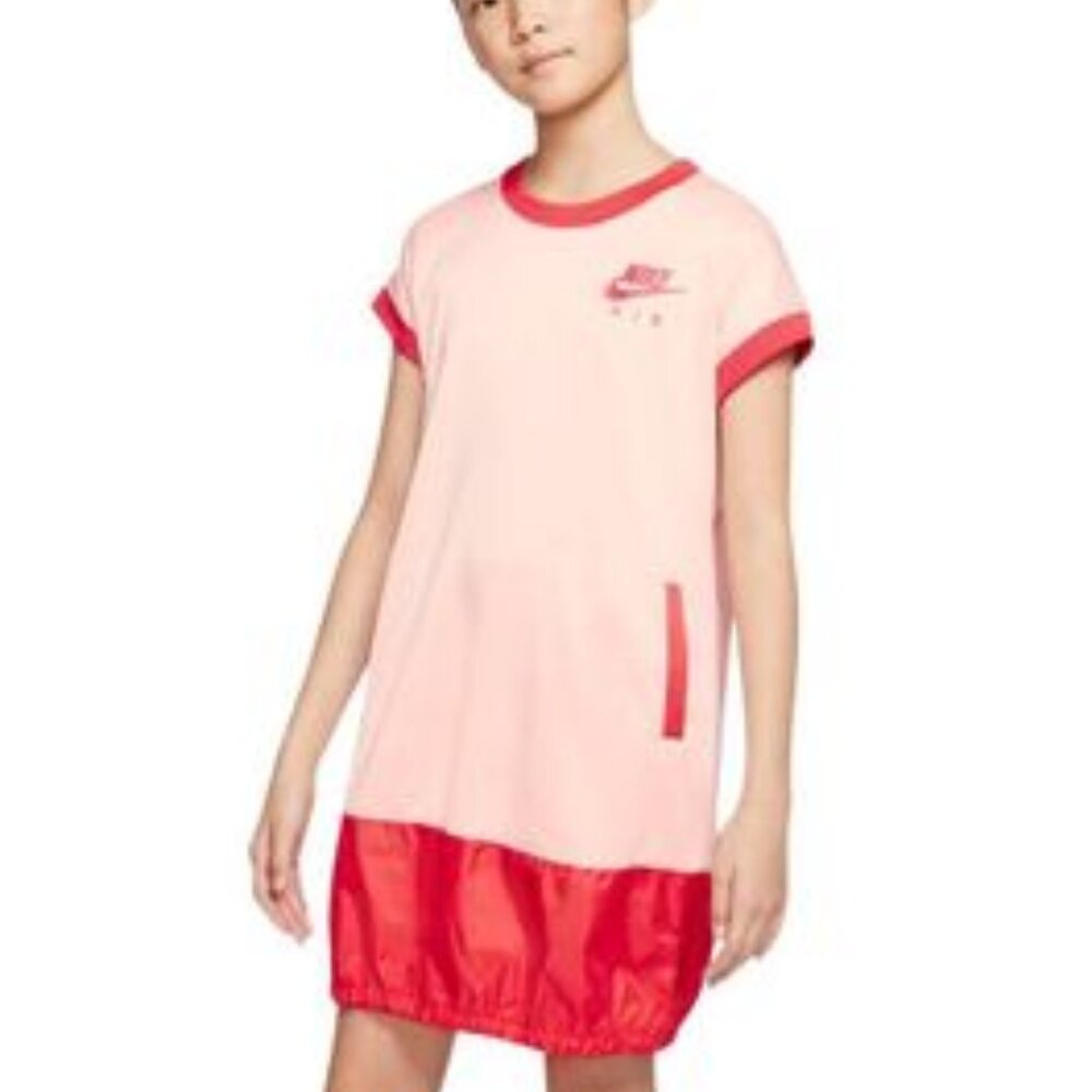 NIKE AIR DRESS Sports Wearomens Short Sleeve Dress Salmon Pink Orange XL (18-20)